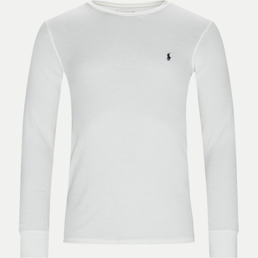 714705228 - Waffel Crew Neck Long Sleeve - T-shirts - Slim - OFF WHITE - 1